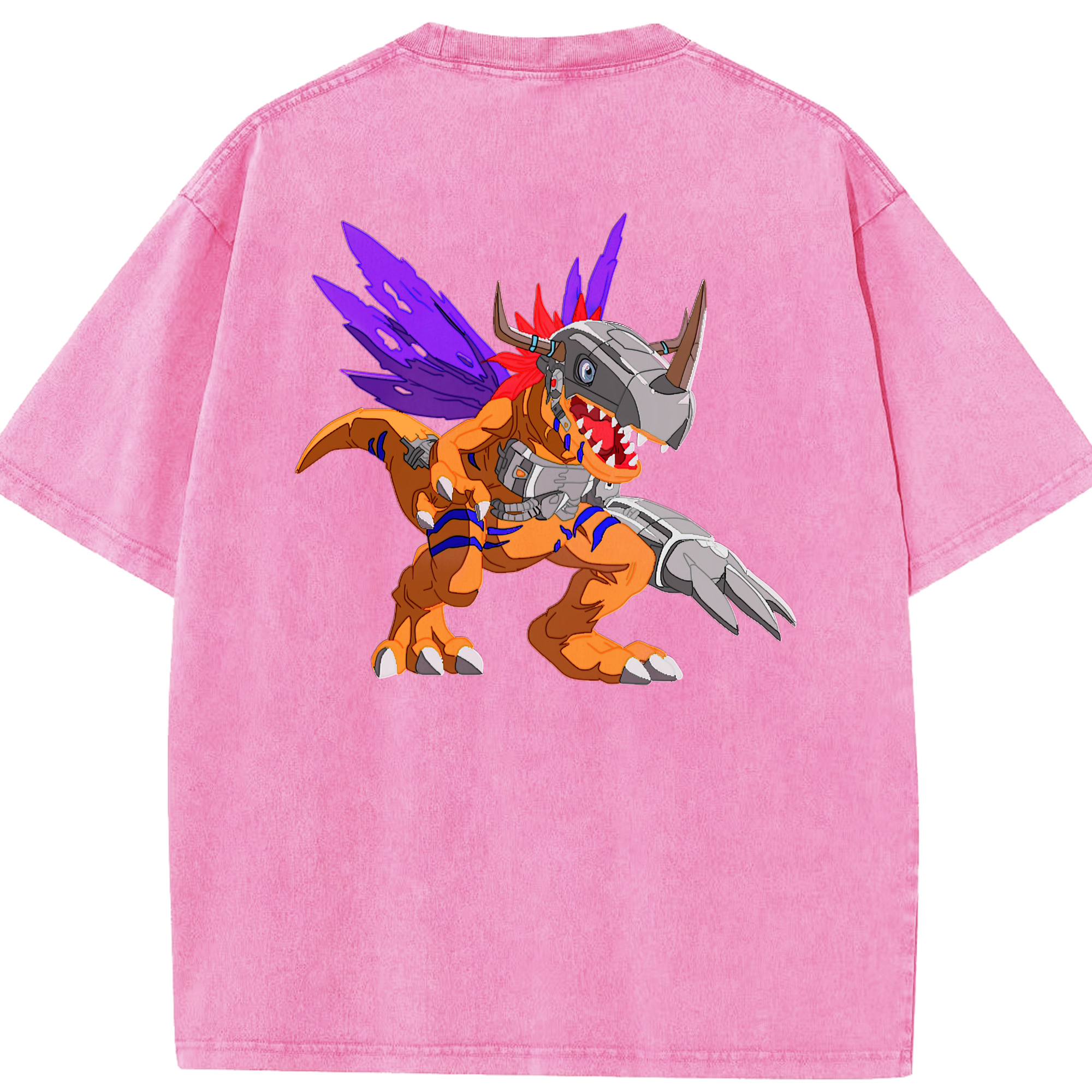 （画像用） Digimon デジタルモンスター/デジモン 綿100% ヴィンテージ風 半袖Tシャツ（背面プリント）
